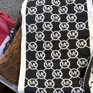 Michael Kors Black and White Logo Scarf